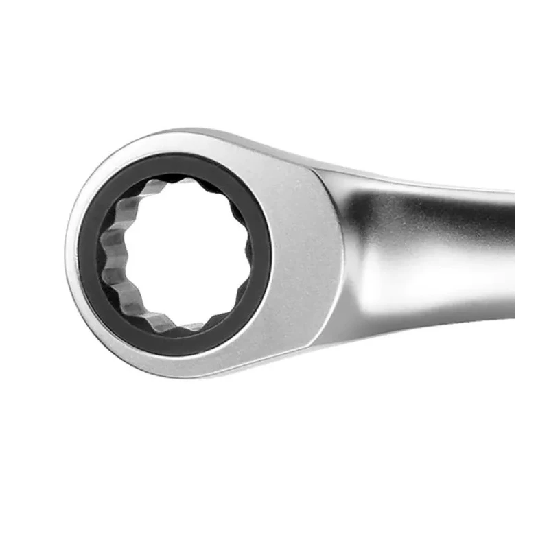 Facom Ratchet Ring Spanner Double Ended 22.35 x 23.88 mm Offset Chrome Finish 260mm Overall Length 65.7/8X15/16