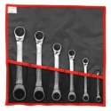 Facom 6-Piece Ratchet Ring Spanner Set, Sizes 1/4 x 5/16 to 7/8 x 15/16 in, Model 65.JU6T