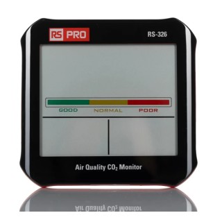 RS PRO RS-326 Air Quality Meter 50 °C Temperature Range, 100 %RH Max Humidity, Mains-Powered RS-326