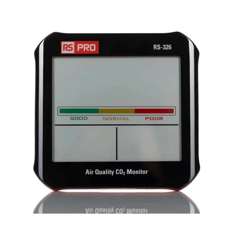 RS PRO RS-326 Air Quality Meter 50 °C Temperature Range, 100 %RH Max Humidity, Mains-Powered RS-326