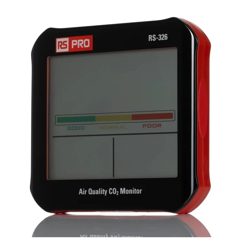 RS PRO RS-326 Air Quality Meter 50 °C Temperature Range, 100 %RH Max Humidity, Mains-Powered RS-326
