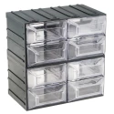 RS PRO Drawer Storage Unit 8 Plastic Transparent 208 mm x 208 mm x 132 mm 236-3599