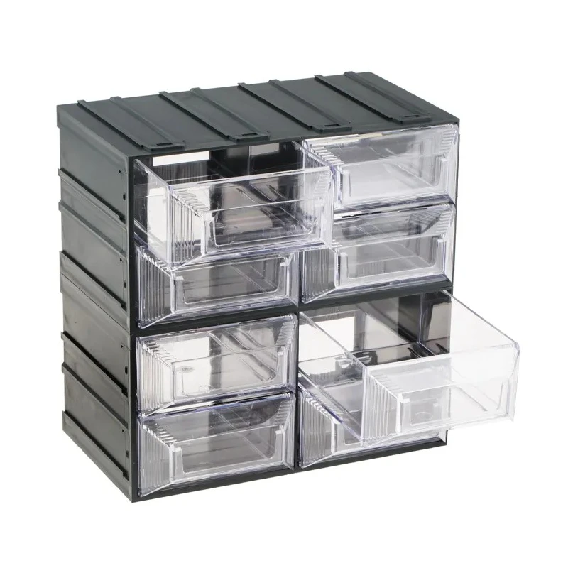RS PRO Drawer Storage Unit 8 Plastic Transparent 208 mm x 208 mm x 132 mm 236-3599