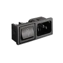 Bulgin C14 Horizontal Panel Mount IEC Connector Male 10A BZM27/Z0000/57B