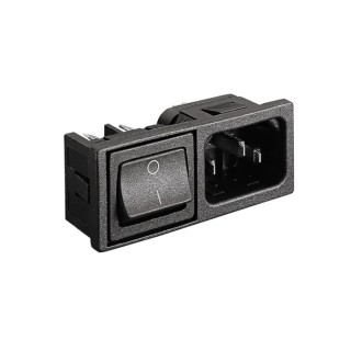 Bulgin C14 Horizontal Panel Mount IEC Connector Male 10A BZM27/Z0000/57B