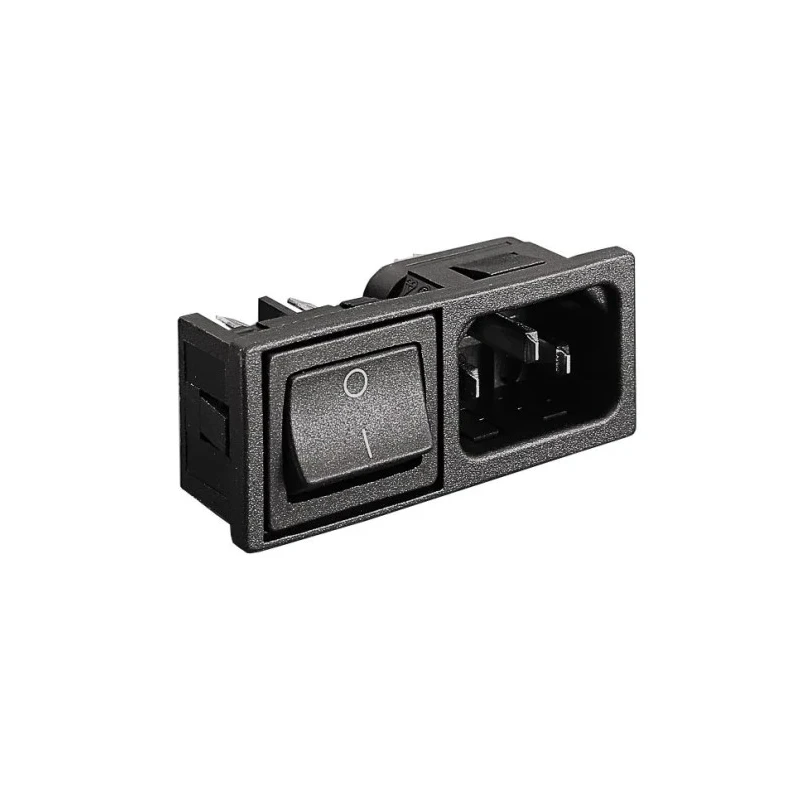 Bulgin C14 Horizontal Panel Mount IEC Connector Male 10A BZM27/Z0000/57B