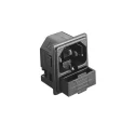 Bulgin C14 Vertical Panel Mount IEC Connector 250V Male with Integral 5 x 20 mm Fuse Holder PF0011/20/63