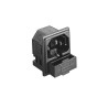 Bulgin C14 Vertical Panel Mount IEC Connector 250V Male with Integral 5 x 20 mm Fuse Holder PF0011/20/63