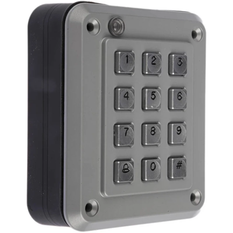 Storm Chrome Plated Zinc Keypad Lock with 12 Keys and Up to 50 User Codes AC/DC Operation DE1KT102