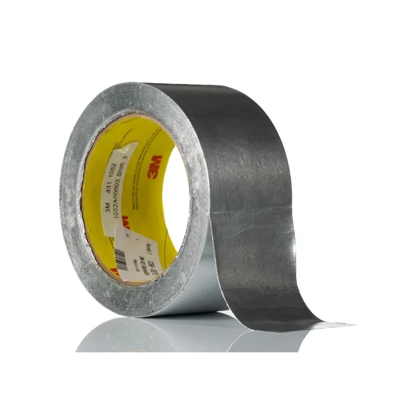 3M Conductive Metallic Tape, Aluminium Foil Backing, 50mm Width x 55m Length, 0.08mm Thickness, Acrylic 3M 431 50MM X 55M