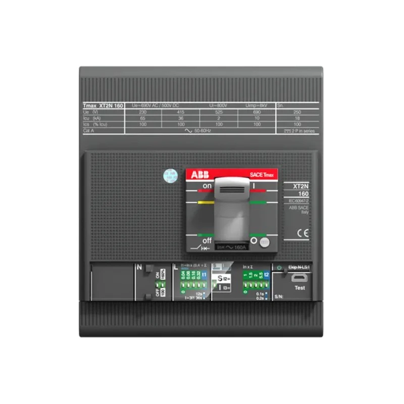 ABB Molded Case Circuit Breaker 4-Pole 63A 690V AC 200kA Breaking Capacity Fixed Terminal XT2V 1SDA06 