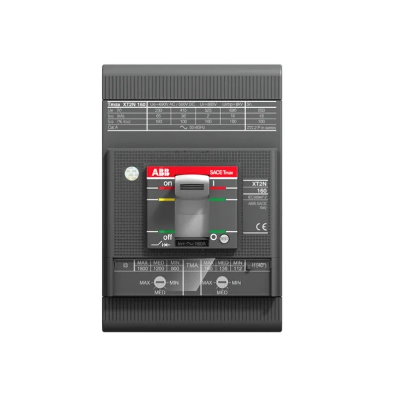 ABB Tmax XT Molded Case Circuit Breaker 3-Pole 80A Breaking Capacity 100kA Fixed Mount 1SDA067601R1 XT2H 160 TMA 80A FF