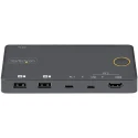 StarTech.com 2 Port 1 Display USB HDMI, DisplayPort KVM Switch HDMI 3840 x 2160 pixel Maximum Resolution SV221HUC4K
