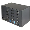 StarTech.com 23 Port 4 Displays USB DisplayPort KVM Switch 3.5 mm Stereo Audio Support 3840 x 2160 @ 60 Hz SV231QDPU34K