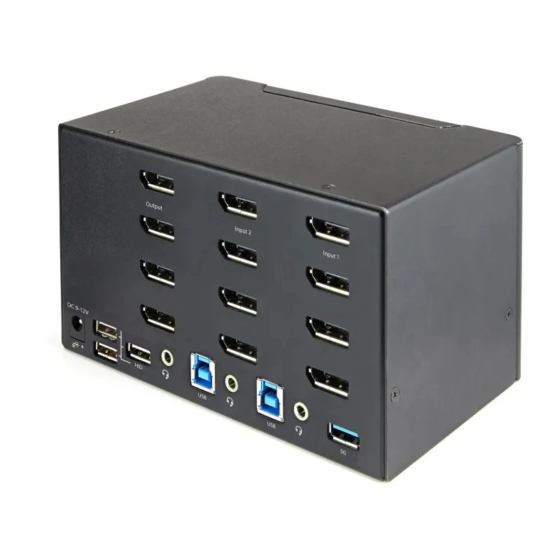 StarTech.com 23 Port 4 Displays USB DisplayPort KVM Switch 3.5 mm Stereo Audio Support 3840 x 2160 @ 60 Hz SV231QDPU34K
