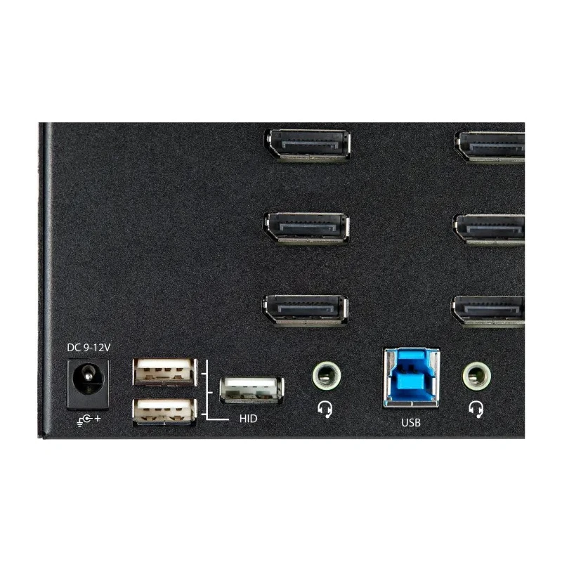 StarTech.com 23 Port 4 Displays USB DisplayPort KVM Switch 3.5 mm Stereo Audio Support 3840 x 2160 @ 60 Hz SV231QDPU34K