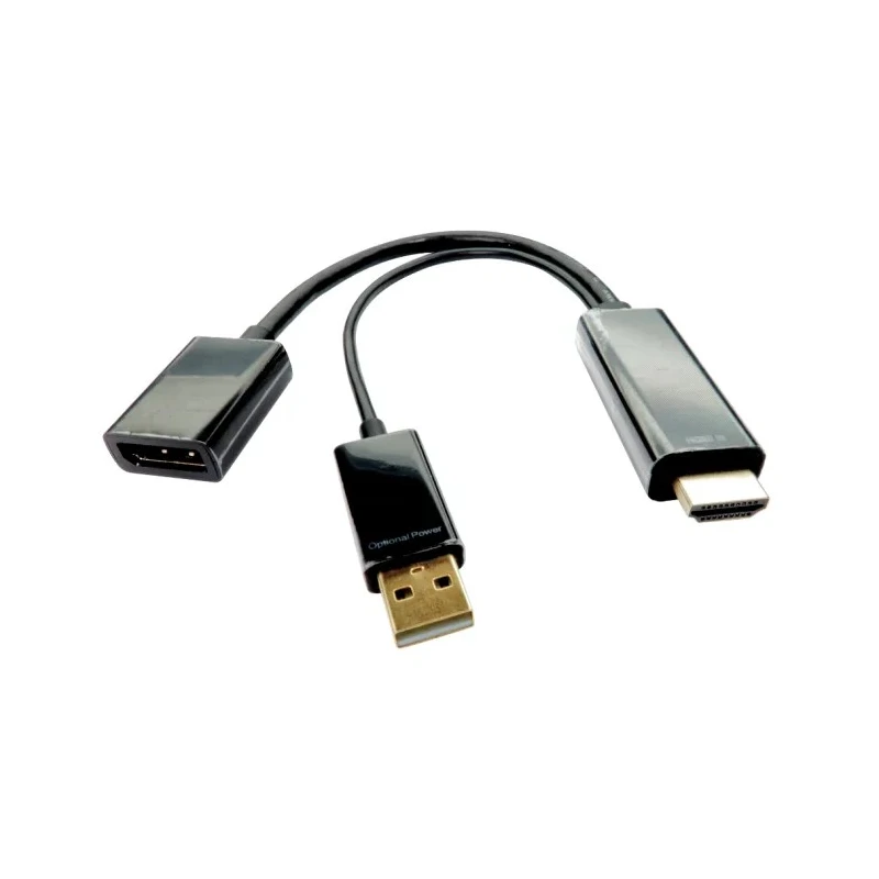 RS PRO Male HDMI to Female DisplayPort Polyvinyl Chloride DisplayPort Cable 150 mm 236-9124
