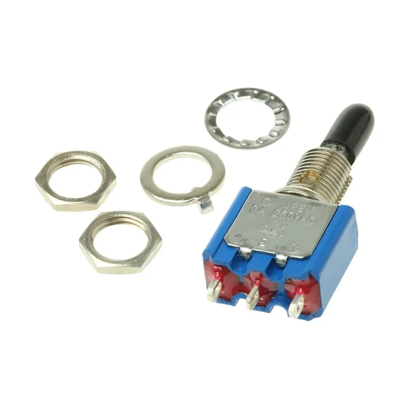 APEM Toggle Switch Panel Mount On-Off-On SPDT Solder Terminal 4A 6.35 mm Cutout 55639AVDE