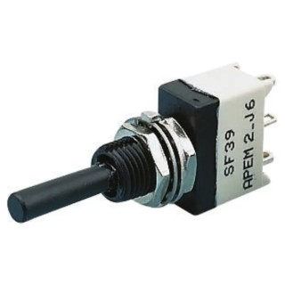 APEM Toggle Switch Panel Mount On-On SPST Solder Terminal 30 V dc 30 V ac SF36S011100