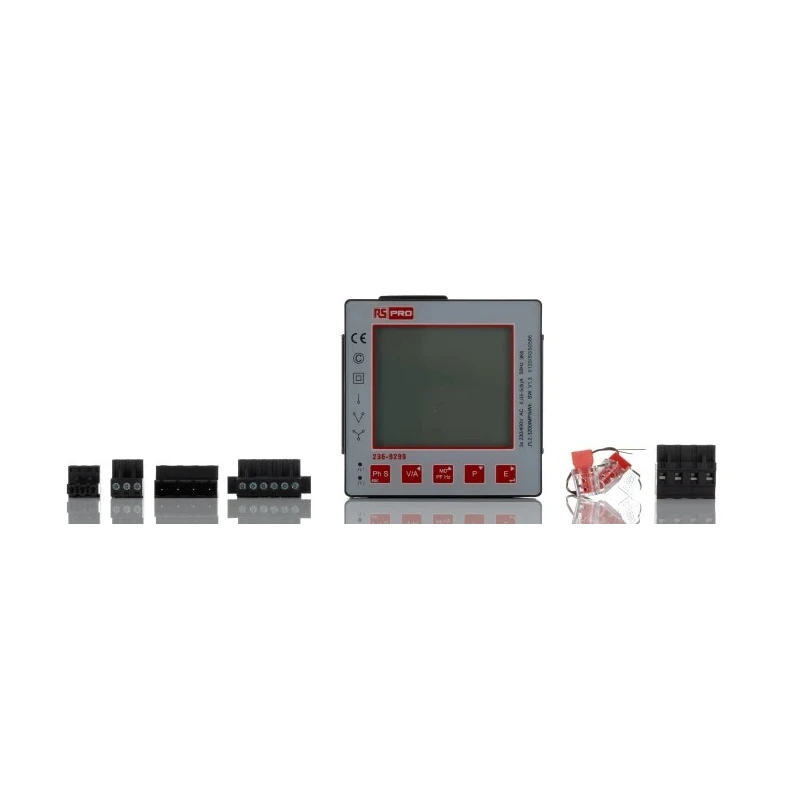 RS PRO 3 Phase LCD Backlight Energy Meter 96x96mm Panel Mount MID Certified 236-9299