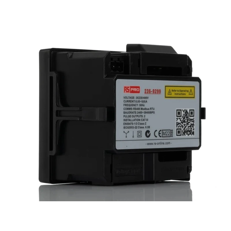 RS PRO 3 Phase LCD Backlight Energy Meter 96x96mm Panel Mount MID Certified 236-9299