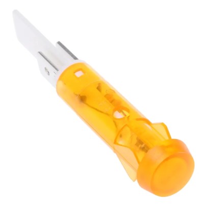 Arcolectric (Bulgin) Ltd Orange Panel Mount Indicator, 110V AC, IP67 Rated, Solder Tab Termination, 9.5 mm Mount C0276AANAE