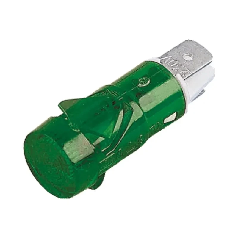Arcolectric (Bulgin) Ltd 2870 Series Green Panel Mount Indicator, 230V AC, Solder Tab Termination, Prominent Bezel C287000NAE