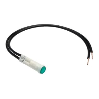 Arcolectric (Bulgin) Ltd 2950 Series Green Panel Mount Indicator 230V AC Lead Wire Termination Prominent Bezel L295000NAE