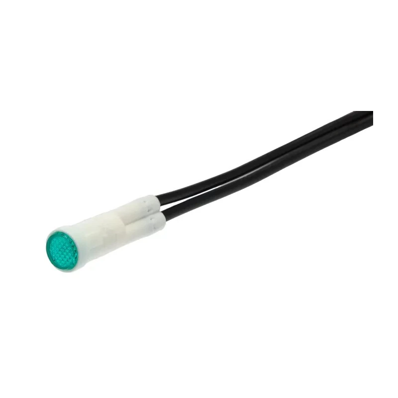 Arcolectric (Bulgin) Ltd 2950 Series Green Panel Mount Indicator 230V AC Lead Wire Termination Prominent Bezel L295000NAE
