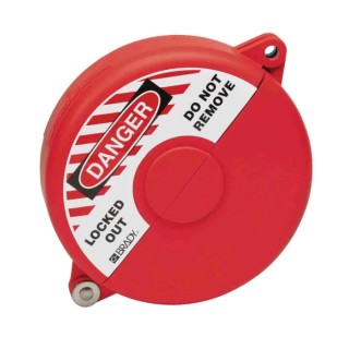 Brady Red 1-Lock Lockout Polypropylene Gate Valve Lockout, 9.53 mm GATE VALVE LOCKOUTS GVLO 6.5-10 RED