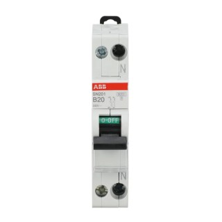 ABB Miniature Circuit Breaker 1-Pole 20A Type B 400V AC 6 kA Breaking Capacity SN201