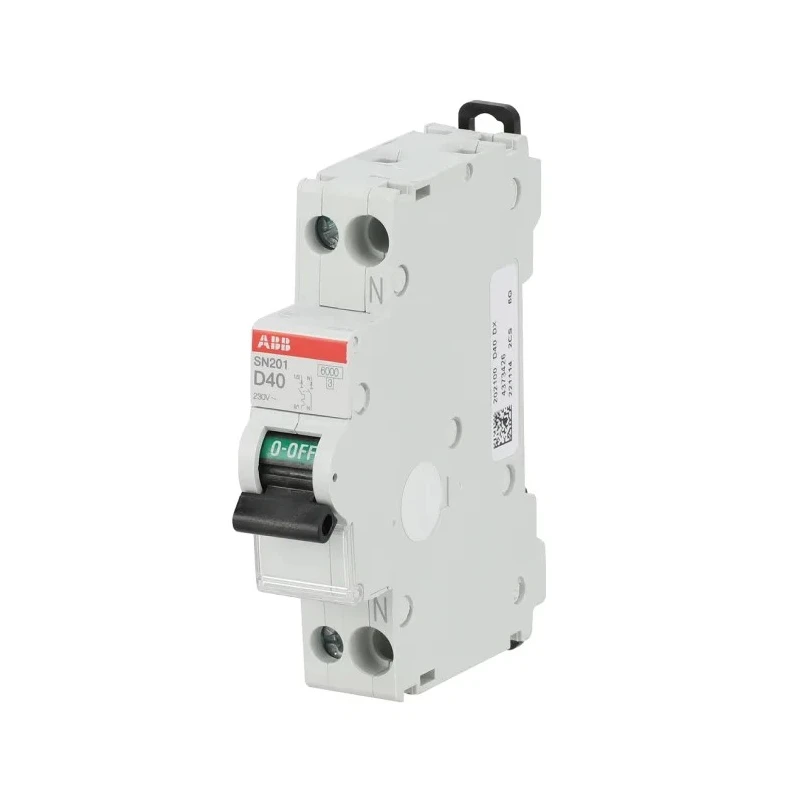 ABB Miniature Circuit Breaker 1-Pole 40A Type D 400V AC 6 kA Breaking Capacity SN201