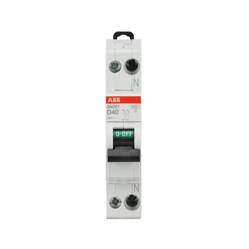 ABB Miniature Circuit Breaker 1-Pole 40A Type D 400V AC 6 kA Breaking Capacity SN201
