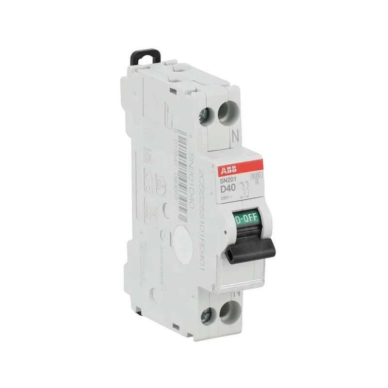 ABB Miniature Circuit Breaker 1-Pole 40A Type D 400V AC 6 kA Breaking Capacity SN201