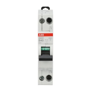 ABB SN201 Miniature Circuit Breaker, 1-Pole, 40A, Type B, 400V AC, 6 kA Breaking Capacity SN201