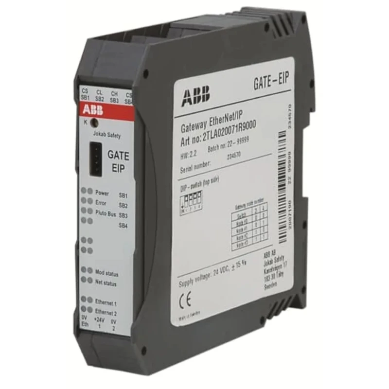 ABB 2TLA Series Interface Module for Use with Pluto D45, Pluto B22, Pluto B42 AS-I, Pluto B46 v2 2TLA020071R9000 GATE-EIP