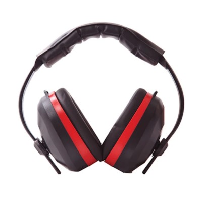 Portwest Ear Defender with Headband, 31 dB SNR, Black and Red Cup Colour, CE Certified PW43