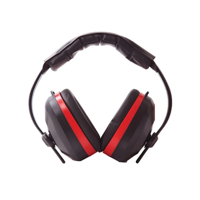 Portwest Ear Defender with Headband, 31 dB SNR, Black and Red Cup Colour, CE Certified PW43
