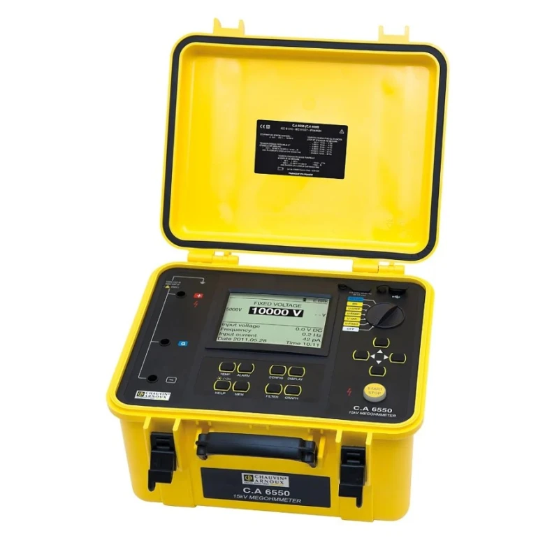 Chauvin Arnoux Insulation Tester 40 V Min, 10 kV Max CAT IV CA 6550 P01139715