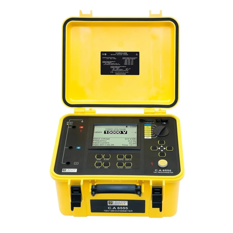 Chauvin Arnoux Insulation Tester 40 V Min, 15 kV Max CAT IV CA 6555 P01139716