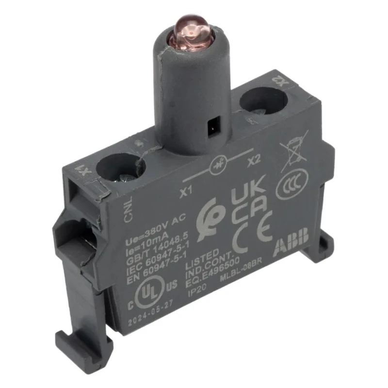 ABB MLBL Series LED Light Block 380V AC Red Illumination Screw Terminal 1SFA611621R2081
