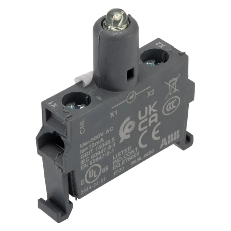 ABB MLBL Series LED Light Block 380V AC Green Illumination Screw Terminals 1SFA611621R2082