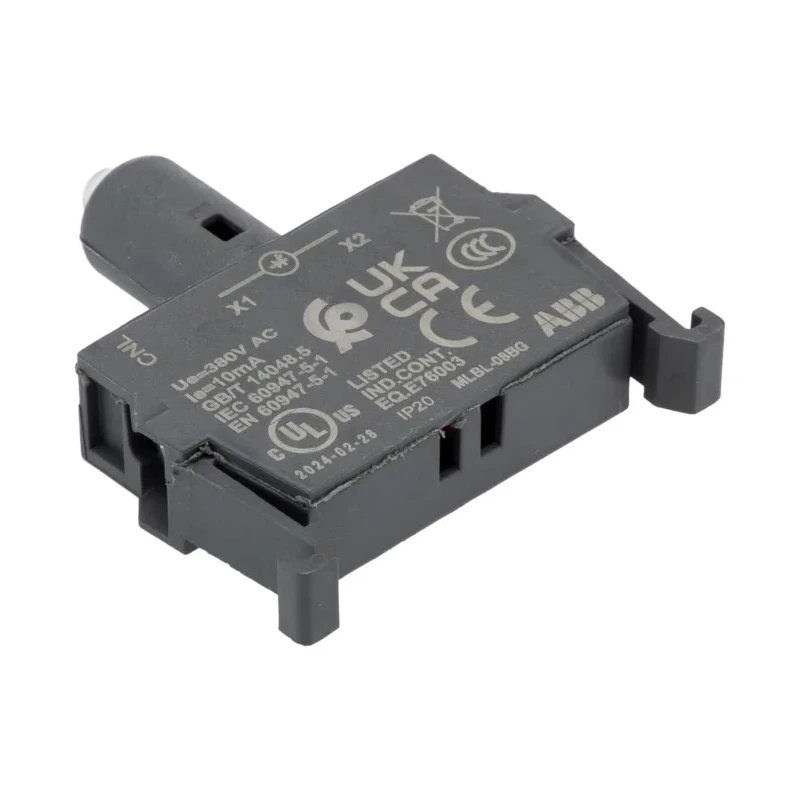 ABB MLBL Series LED Light Block 380V AC Green Illumination Screw Terminals 1SFA611621R2082