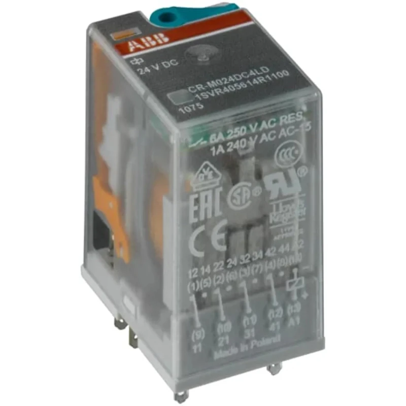 ABB CR Series Electromechanical Interface Relay, DIN Rail Mount, 125 V DC Coil, SPDT Contact 1SVR405612R8200 CR-M125DC3