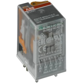 ABB CR Series Electromechanical Interface Relay, DIN Rail Mount, 48V AC Coil, SPDT Contacts 1SVR405611R5100 CR-M048AC2L