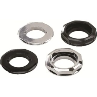 ABB Chrome Metal Push Button Adapter for MEM Emergency Stop Compatible with MPET4, MPEK3, MPEP3 1SFA616920R8028 KA1-8028