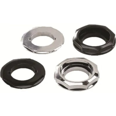 ABB Chrome Metal Push Button Adapter for MEM Emergency Stop Compatible with MPET4, MPEK3, MPEP3 1SFA616920R8028 KA1-8028