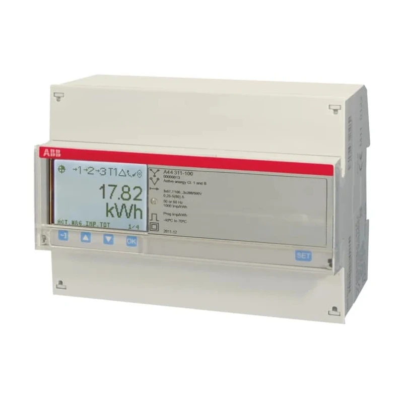 ABB 3 Phase Transformer Connected LCD Energy Meter 2CMA170536R1000 A44 TRI 6A TC SILVER MID
