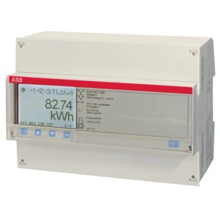 ABB 3 Phase Transformer Connected LCD Energy Meter 4 x I/O Channels 57.7 to 288V 2CMA170546R1000 A44 TRI MBUS 6A TC PLATI