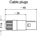 LEMO Circular Connector 2 Contacts Cable Mount 14 mm Plug Male IP50 Redel P Series PAG.M0.2GL.AC52R
